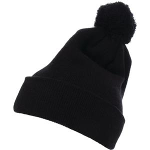 Flexfit Cuffed Pom Pom Knit Beanie, Berretto Unisex - Adulto, Black,