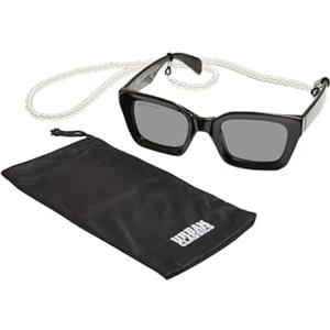 Urban Classics Occhiali da Sole Poros con Catena, Nero/Nero, Taglia Unica Unisex-Adulto