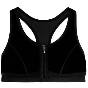 Dorina Reggiseno Sportivo Estremo Donna - Non Imbottito, Microfibra Asciugatura Rapida, Zip Frontale e Design Racerback per Supporto Alto Impatto, Nero