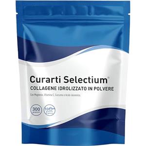 Plameca Curarti Selectium - Collagene idrolizzato con Magnesio, Vitamina C, Curcuma e Acido ialuronico - Integratore articolazioni - Collagene polvere - 300 gr