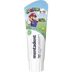 Mentadent Dentifricio Junior, Dentifricio Bambini 6-13 Anni, Personaggio a Sorpresa, Gusto Menta Delicata, Protezione dalla Carie, Ideale per Denti da Latte, 97% Ingredienti Origine Naturale