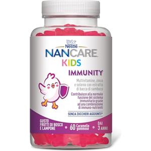 NANCARE NESTLÉ NANCARE KIDS Immunity Integratore Alimentare multivitaminico per bambini da 3 anni, Barattolo da 60 caramelle gommose (162g)