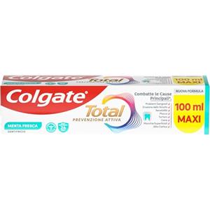 Colgate Dentifricio Colgate Total Prevenzione Attiva Menta Fresca 100 ml | 24 h di difesa antibatterica* | protezione attiva di lunga durata* | gusto fresco di menta piperita | 8 benefici