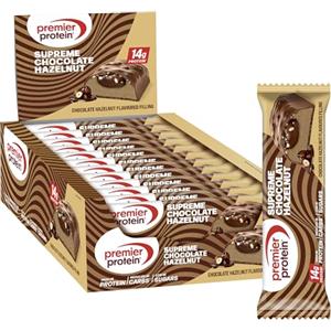 Premier Protein - Supreme Bar - Chocolate Hazelnut - 12x42g - Alto contenuto di proteine e basso contenuto di zuccheri - Basso contenuto di carboidrati - Senza olio di palma