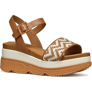 Geox D Gardenia A, Sandalo con Zeppa Donna, Camel/Papyrus, 40 EU