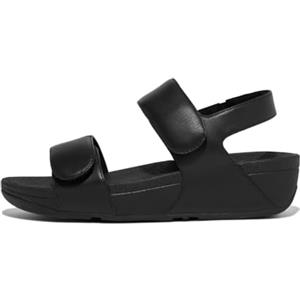 Fitflop Sandali da donna Lulu regolabili in pelle con cinturino posteriore, Nero, 38 EU