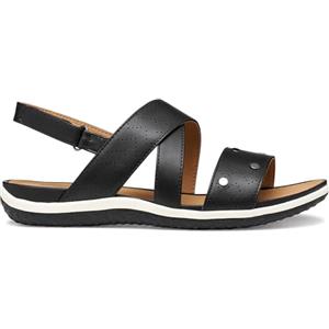 Geox Sandalo piatto da donna D Vega B, nero, 36 EU