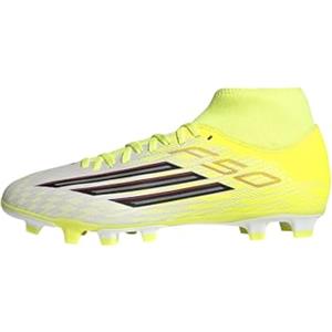 adidas Unisex - Adulto F50 Club Mid Cut Firm Ground/Multi Ground Football Boots, Team Solar Yellow 2/Core Black/Lucid Red, 44 EU