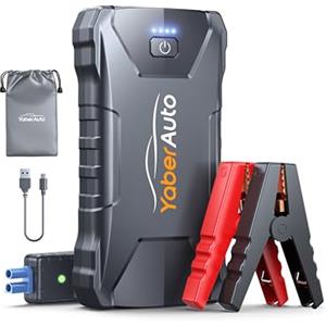 YaberAuto Booster Avviamento Auto, 6000A Avviatore Emergenza per Auto/Moto (7.0L Benzina/5.5L Diesel), 12V Starter Batteria Portatile con Torcia,Uscita USB Rapida,10 Proteziones di Sicurezza