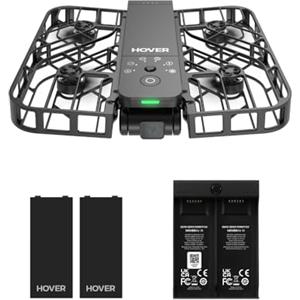 HOVERAir X1 Telecamera Auto-Volante, Video HDR con Drone Tascabile, Decollo sul Palmo, Percorsi di Volo Intelligenti, Follow-me Action Camera con Controllo a Mani Libere, Nero (Combo Plus)