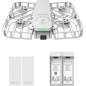 HOVERAir X1 Telecamera Auto-Volante, Video HDR con Drone Tascabile, Decollo sul Palmo, Percorsi di Volo Intelligenti, Follow-me Action Camera con Controllo a Mani Libere, Bianco (Combo Plus)