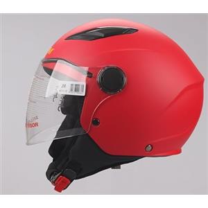 Generico JFM Casco moto scooter Bambino Baby - visiera lunga - 710 - rosso opaco JL