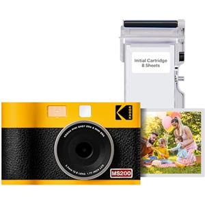 KODAK Mini Shot 2 ERA 4PASS - Fotocamera istantanea 2 in 1, 5,3 x 8,6 cm, colore: Giallo