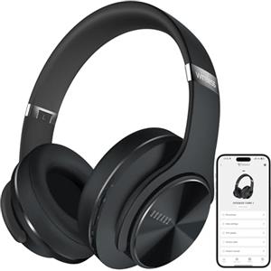DOQAUS Cuffie Bluetooth Wireless Care 1, [90 Ore Di Ascolto] 3 Modalità EQ, Senza Fili Stereo HiFi Over Ear con Microfono, Bluetooth 5.3 per Viaggio/Ufficio/Telefono/PC