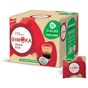 Gimoka - Compatibile Per Easy Serving Espresso - Cialde Ese 44-100 Cialde - Gusto GRAN BAR INTENSO - Intensità 12 - In Carta Compostabile
