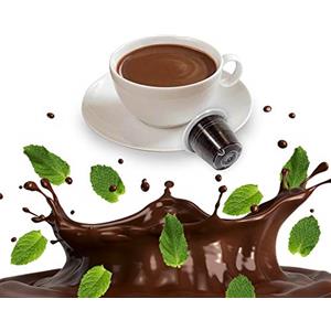 Kickkick Capsule Compatibili Nespresso Cioccolato e Menta Kickkick (10pz) Cioccolata Calda in Capsule Aromatizzate Solubili per Macchine da Caffè Nespresso
