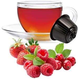 Kickkick 16 Capsule Tisana ai Frutti Rossi Compatibili con Nescafé Dolce Gusto