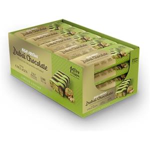 1 Attimo in Forma Dubai Chocolate Barretta Proteica al Pistacchio e Kadayıf | 12 Barrette con Collagene, 14 g di Proteine, Basso Contenuto di Zuccheri, Snack Goloso