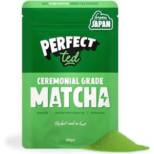 Perfect Ted Polvere | Matcha 100g | Grado Cerimoniale | Polvere di Tè Matcha Giapponese | Matcha Fuel | 100 Porzioni (100g, Organico)