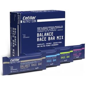 Pharmanutra Balance Race Bar Mix, 8 Barrette energetico-proteiche da 40 gr cad., 4 gusti assortiti, formula bilanciata, con Ferro e Magnesio Sucrosomiali®, Energia durante l'allenamento, Cetilar Nutrition
