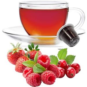Kickkick 10 Capsule Tisana Relax Frutti Rossi Digestiva con Karkadè Compatibile con Nespresso - Infuso Naturale senza Zucchero