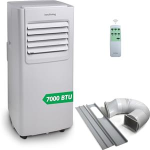 Innoliving Condizionatore Portatile 7000/9000 / 12000BTU, 3 Funzioni Raffreddamento, Ventilazione, Deumidificazione, Timer 24h, Telecomando, Display LED, Gas Naturale R290, Fino a 30mq (7000 BTU)