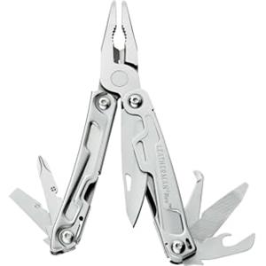 Leatherman Rev Multiutensile - 14 Strumenti con Lama per il Campeggio e il fai da te - Acciaio Inossidabile, Argento
