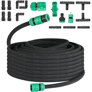 MAMIZO Set Tubo Poroso per Irrigazione a Goccia 50 m, Tubo Gocciolante da Giardino per Prati,Patii