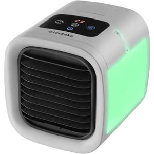 tectake® Raffreddatore d'aria 3in1, Ventilatore a Torre ad acqua, USB-C, Mini Climatizzatore Portatile, Pannello LED 8 Colori, Controllo Touch, Mini Condizionatore Portatile Campeggio - Grigio
