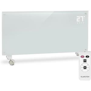 Klarstein Stufa Elettrica Basso Consumo, Stufa Elettrica 2000W, Termoconvettore con Rotelle, Termosifone Elettrico Portatile, Termoconvettore a Parete con Termostato, Stufetta per Casa