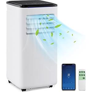 COSTWAY Condizionatore Portatile Caldo e Freddo, 9000BTU/2,6 kW, 5 in 1 con Raffreddamento, Riscaldamento, Ventola, Deumidificazione e Modalità Sonno, 24H Timer, R290