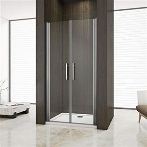 Shunwige Aica 100x195cm box doccia nicchia cabina doccia apertura battente vetro temperato trasparente anticalcare posrta a doppia anta