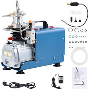 CREWORKS Compressore PCP 300 Bar 4350 PSI con Pressione Preimpostata, 1800W Pompa Alta Pressione 30MPA con Auto-Stop, Portata 50L/min per Ricarica Bombole Subacquee, Carabine PCP e Paintball