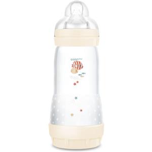 MAM Biberon Easy Start 320 ml, Biberon anticolica per allattamento misto, Riduce le bolle d'aria e il rischio di coliche, Accessori neonati 4+ mesi autosterilizzanti e con tettarella misura 3, Neutro