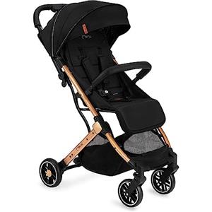 MoMi ESTELLE Passeggino Leggero per bambini da 6 mesi fino a 15 kg - pieghevole da viaggio, cinture a 5 punti, schienale reclinabile, cappottina estensibile, ruote EVA, posizione verticale da chiuso