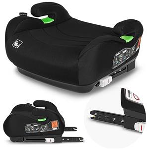 LIONELO Rialzo Auto per bambini LUUK FIX I-Size, Facile Installazione ISOFIX o/e cintura, 125-150 cm 22-36kg Leggero, Comodo, Indicatori, Schiuma Adattiva, Traspirante Lavabile, Car Booster, Braccioli
