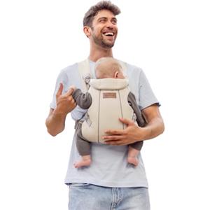 Jane Jané Dual Marsupio Ergonomico Neonato, dalla Nascita (3,5-15 kg), 3 Posizioni, Imbottito e Traspirante, Beige