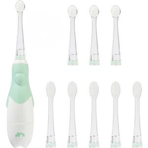 Bebeconfort Spazzolino Elettrico Bambini, Da 18 Mesi, Spazzolino Elettrico a Batteria con 8 Testine, Timer Smart da 2 Minuti, Luci a LED, Motore Silenzioso, Base Piatta Antiribaltamento