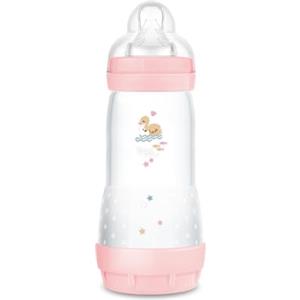 MAM Biberon Easy Start 320 ml, Biberon anticolica per allattamento misto, Riduce le bolle d'aria e il rischio di coliche, Accessori neonati 4+ mesi autosterilizzanti e con tettarella misura 3, Rosa