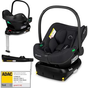 LIONELO ASTRID I-size SET Seggiolino Auto per Bambini con Base 40-87 cm Ovetto per Neonati Montaggio ISOFIX, Cinture di Sicurezza a 3 Punti Protezione Laterale, Inserto Dri-Seat, i-Size R129