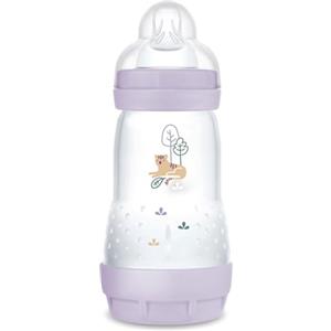 MAM Biberon Easy Start 260 ml, Biberon anticolica per allattamento misto, Riduce le bolle d'aria e il rischio di coliche, Accessori neonati 2+ mesi autosterilizzanti e con tettarella misura 2, Lilla