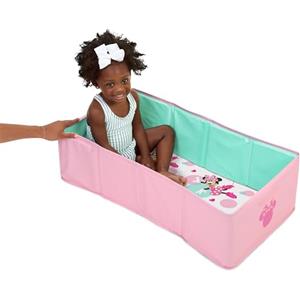 Ingenuity Bright Starts, Disney Baby Tuckaway Vaschetta Bagnetto Neonato Pieghevole, Vasca Neonato Bagnetto Portatile, per Uso Interno/externo, Adatta 12 Mesi-5 Anni, Rosa Minni