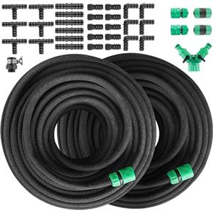 MAMIZO Set Tubo Poroso per Irrigazione a Goccia, Tubo Gocciolante da Giardino per Prati, Patii (100m)