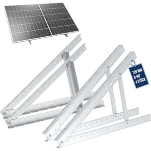 NuaSol Supporto per pannello solare in PV, 28 pollici/72 cm, set di 2 supporti per pannelli solari, centrali elettriche da balcone, in alluminio, per tetto piatto, PV regolabile da 0 a 90°, con