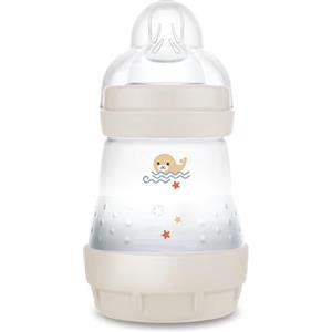 MAM Biberon Easy Start 160 ml, Biberon anticolica per allattamento misto che riduce le bolle d'aria e il rischio di coliche, Accessori neonati autosterilizzanti e con tettarella misura 1, Beige