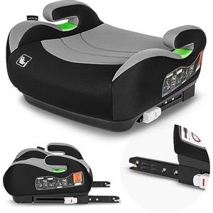 LIONELO Rialzo Auto per bambini LUUK FIX I-Size, Facile Installazione ISOFIX o/e cintura, 125-150 cm 22-36kg Leggero, Comodo, Indicatori, Schiuma Adattiva, Traspirante Lavabile, Car Booster, Braccioli