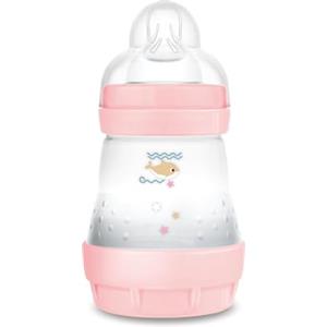 MAM Biberon Easy Start 160 ml, Biberon anticolica per allattamento misto che riduce le bolle d'aria e il rischio di coliche, Accessori neonati autosterilizzanti e con tettarella misura 1, Rosa