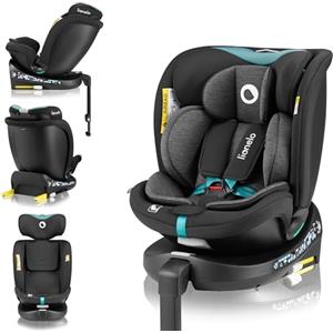 LIONELO Seggiolino Auto NAVY i-Size con ISOFIX, Girevole a 360° e Reclinabile, Bambini 40-150 cm (0-12 anni), Fronte e Retro Marcia, Piede di Supporto, Poggiatesta 11 Livelli, Ventilato e Comodo