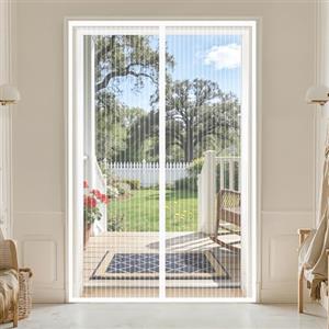 JIANJIAO Zanzariera Magnetica per Porte 110x220cm, Zanzariera Porta Tenda Chiusura Automatica Traspirante Zanzariere Anti Zanzare Insetti, per Porta Finestra Balcone Soggiorno,Bianco