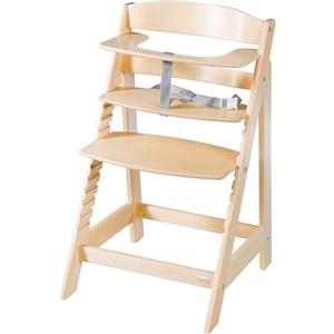 roba Seggiolone Evolutivo Sit Up Flex 2 in 1, Altezza Regolabile, dai 6 Mesi fino ai 70 kg, con Poggiapiedi, Robusto ed Ergonomico, Legno Naturale
